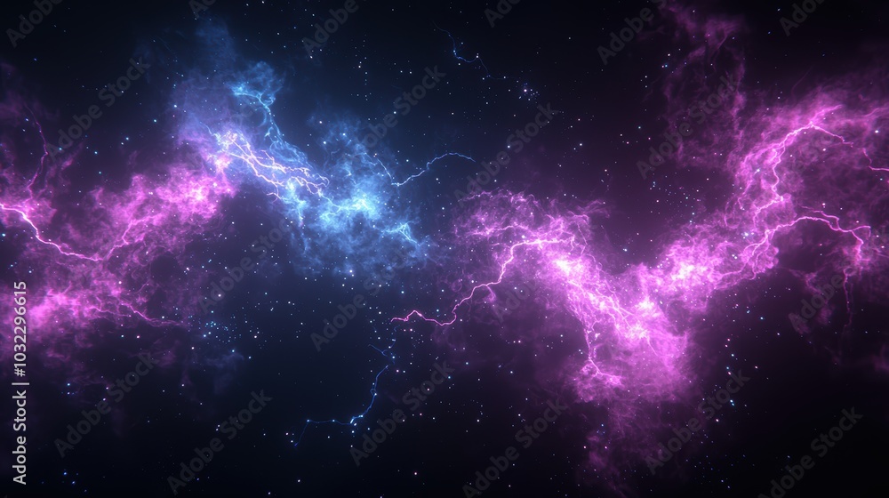 A vibrant cosmic scene features swirling pink and blue nebulae against a dark backdrop, evoking the beauty and mystery of the universe. A vibrant cosmic scene features swirling pink and blue nebulae against a dark backdrop, evoking the beauty and mystery of the universe.