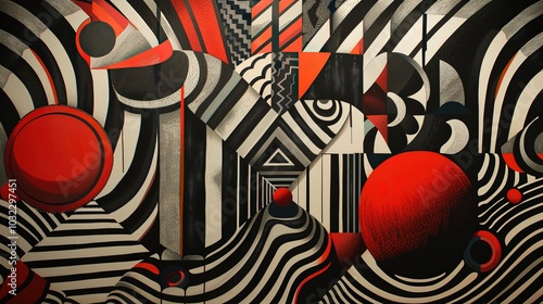 A dynamic abstract artwork ...