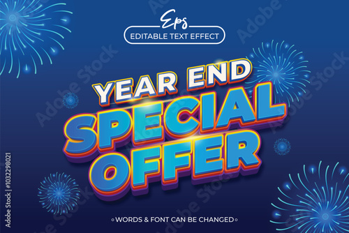 a poster for a year end special offer with editable text effect