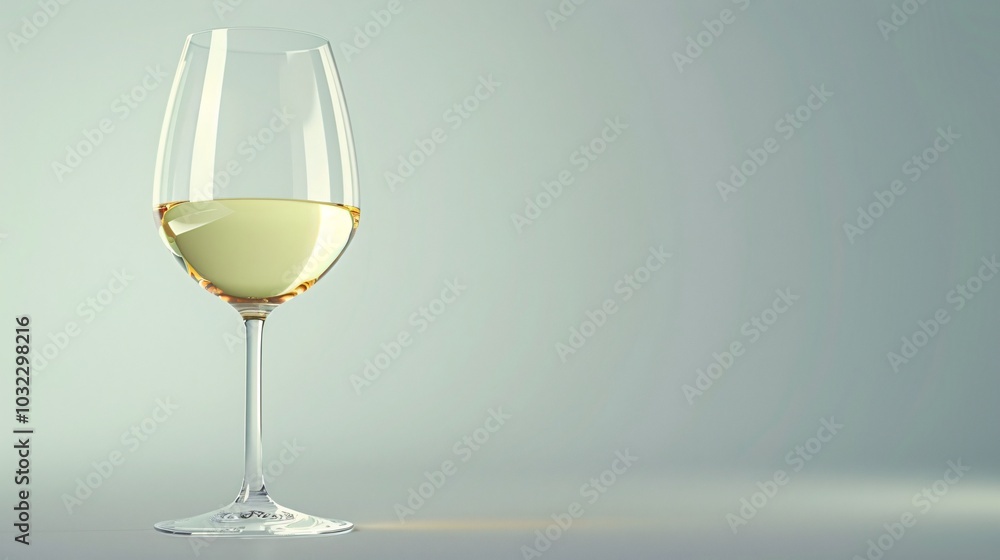 An elegant white wine glass with a filled bowl, set against a soft-focus background of a dining table. An elegant white wine glass with a filled bowl, set against a soft-focus background of a dining table.