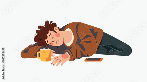 Professional Vector Illustration of a Long Day Concept on White Background