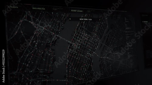 Analyzing the transportation network in the city using a tracking system. Tracking the position of the target on a transportation network map. Tracking down the target on a transportation network map.