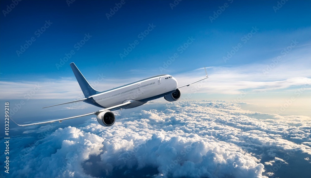 flying airplane above clouds flying airplane above clouds