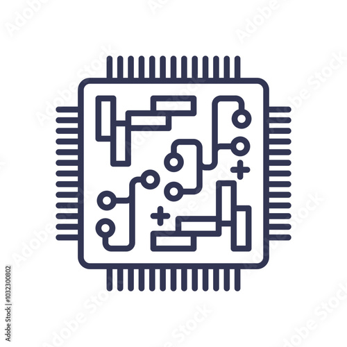 Illustration of a microchip symbolizing technology and innovation.