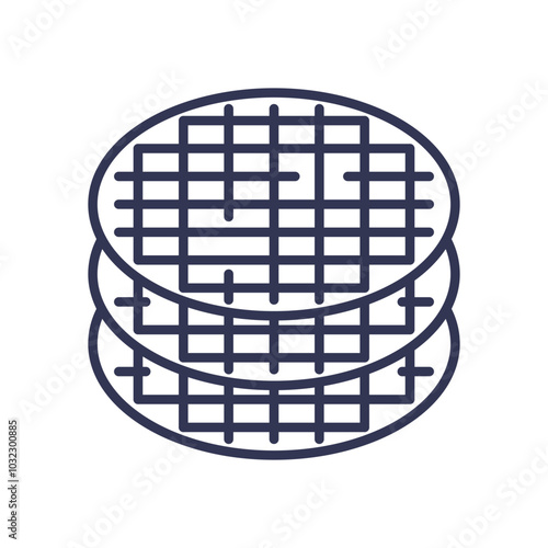 Stacked wafers symbolize layered structure and design in MaterialFoundation.