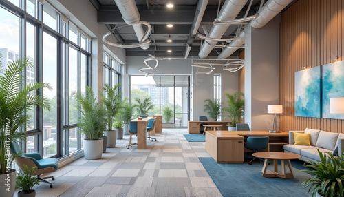 Wallpaper Mural Seamless texture of a modern office space with natural colors and soft lighting in high resolution Torontodigital.ca