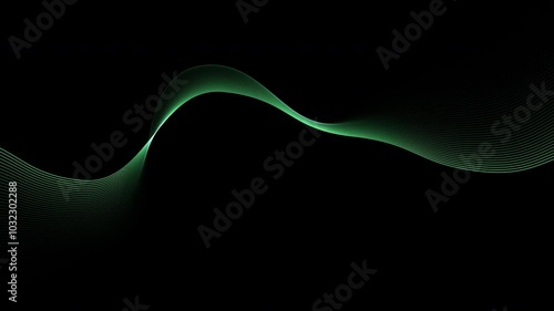 Green wave lines on black background. Ideal for digital backgrounds, website headers, graphic designs, and abstract art projects