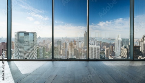 Modern interior with city view