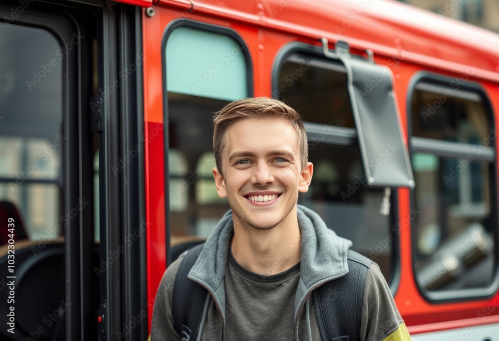 A young white man approximately years old grins from ear to ear A young white man approximately years old grins from ear to ear