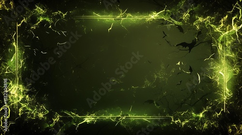 A vibrant green abstract background with glowing edges, suitable for digital design.