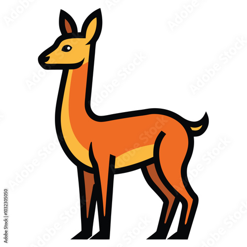 Solid color Vicuña animal vector design