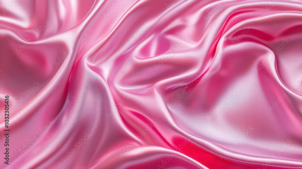Obraz premium A close-up shot of pink silky fabric with smooth and soft texture.
