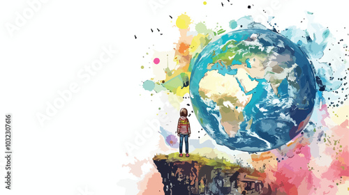 Imagine the Vastness of this World with Mixed Media Hand Drawing