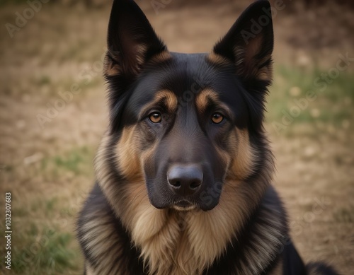  dog sitting in the grass looking at the camera.