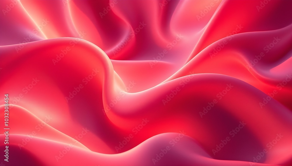 Obraz premium 3D red technology dynamic Illustration wavy curves abstract background with space copy. Dark grey black abstract background with red glowing lines design for business. Bright sunny red wave background