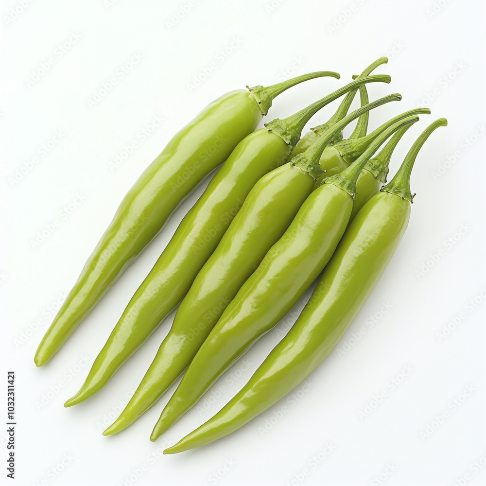 Elegant Bunch of Green Peppers Elegant Bunch of Green Peppers
