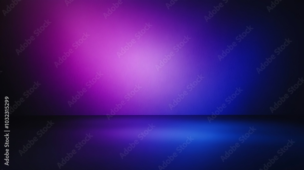 Fototapeta premium Abstract background with purple and blue gradient lighting.