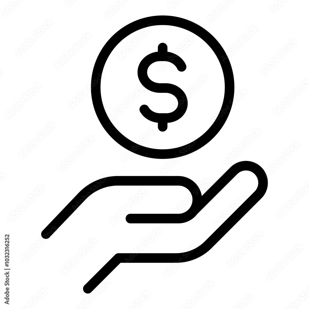 Save money icon. Vector line icon Save money icon. Vector line icon
