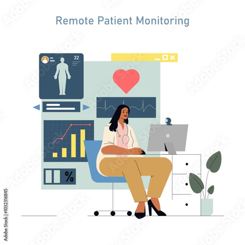 Patient Centric Care. Flat Vector Illustration