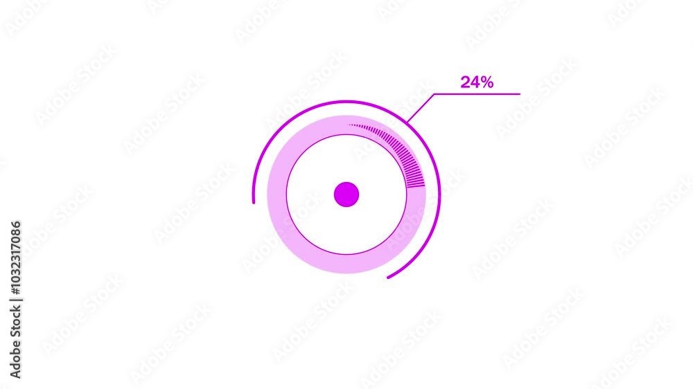 loading icon animation magenta red color 33% circle. magenta red color storage pie chart on white background. loading icon animation magenta red color 33% circle. magenta red color storage pie chart on white background.