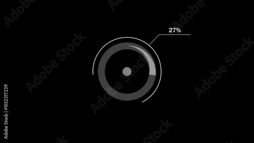 Wallpaper Mural loading icon animation white color 38% circle. white color storage pie chart on black background. Torontodigital.ca