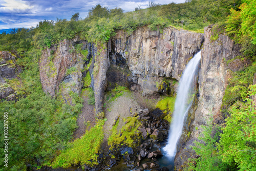 Hundafoss waterfall in Skaf...