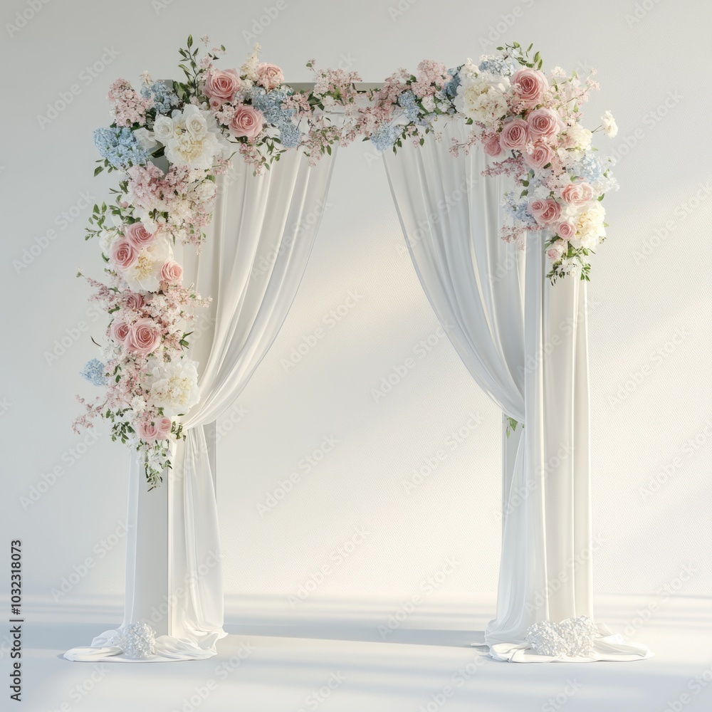 Minimalist Flower Arch with Soft Pastels Minimalist Flower Arch with Soft Pastels