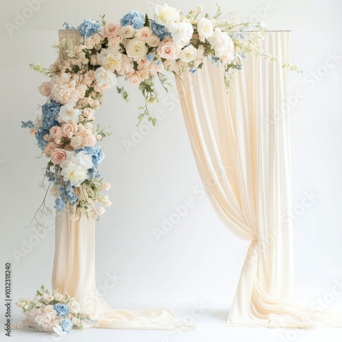 Minimalist Flower Arch with Soft Pastels