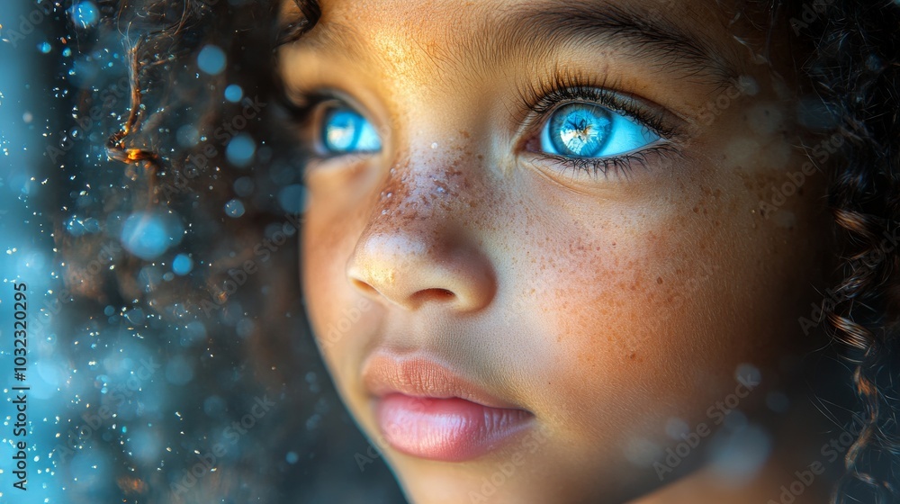 A cute, multiracial boy with speech problems practices and looks at the mirror at work while he works with his occupational therapist The concept of childhood autism: Stock image A cute, multiracial boy with speech problems practices and looks at the mirror at work while he works with his occupational therapist The concept of childhood autism: Stock image