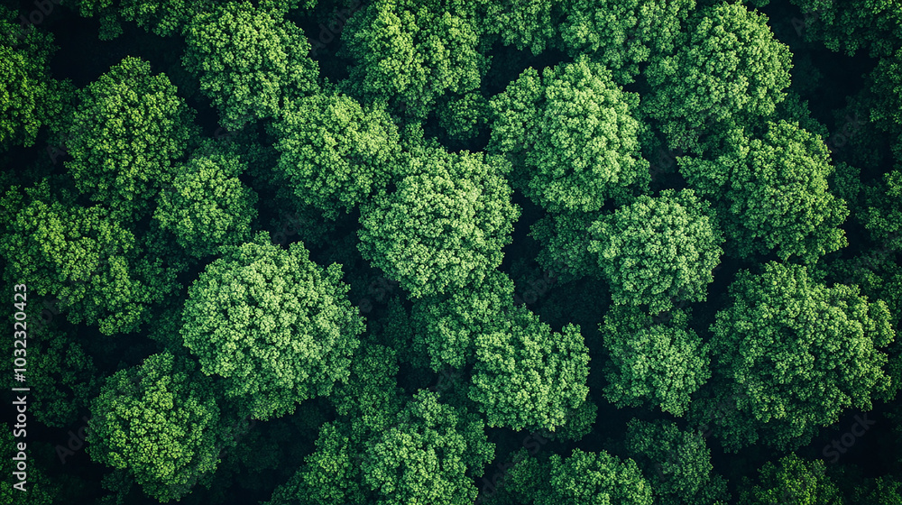 Aerial top view of green trees in forest. Drone view of dense green tree captures CO2. Green tree nature background for carbon neutrality and net zero emissions concept. Sustainable green environment. Aerial top view of green trees in forest. Drone view of dense green tree captures CO2. Green tree nature background for carbon neutrality and net zero emissions concept. Sustainable green environment.