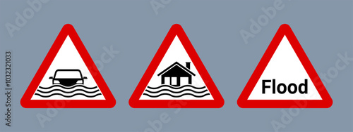Flood Warning Sign Set