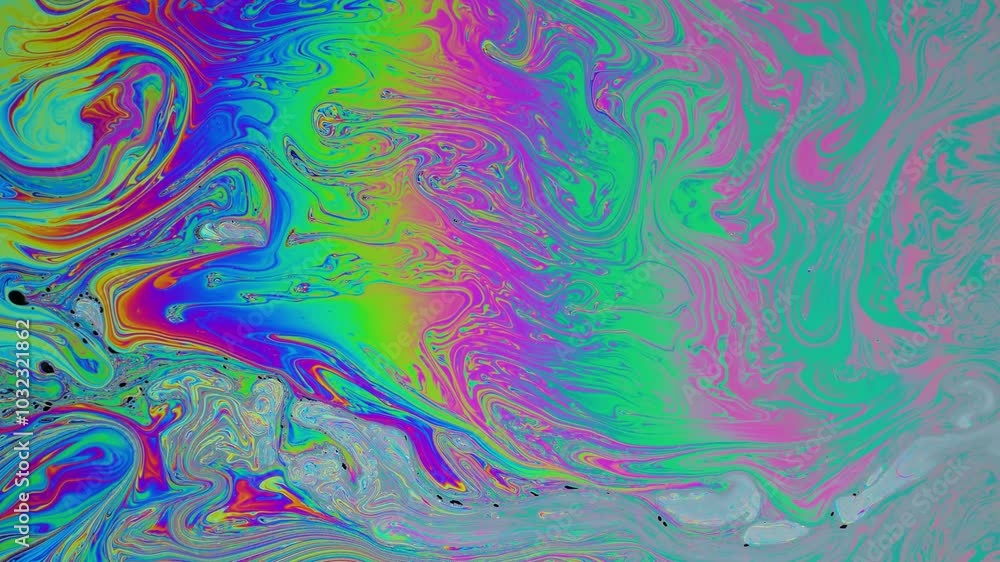 Rainbow texture of soap bubbles in motion, can be used as vertical video Rainbow texture of soap bubbles in motion, can be used as vertical video