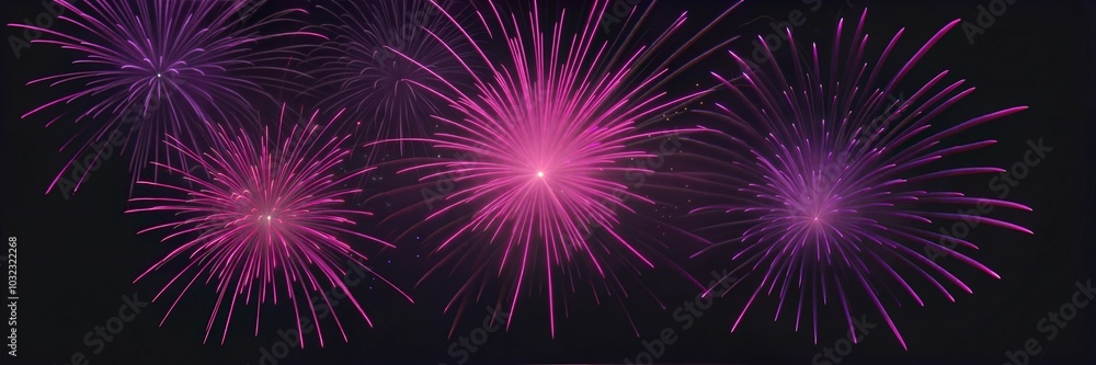 Pink Fireworks Exploding in the Night Sky Pink Fireworks Exploding in the Night Sky