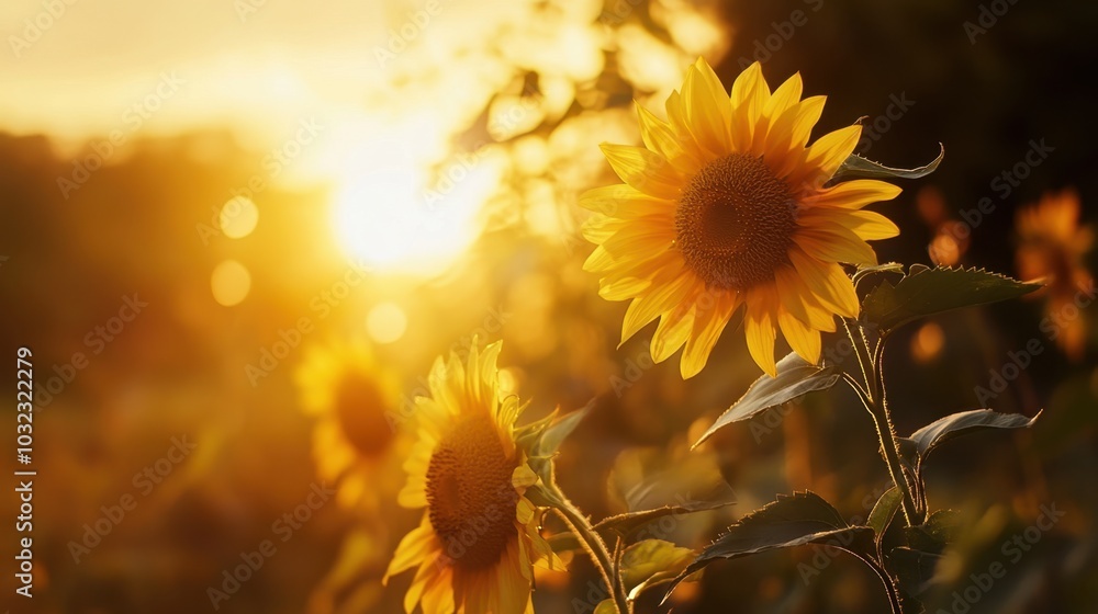 Indian sunflowers in bloom with a beautiful sunset, with detailed petals and vibrant skies. Indian sunflowers in bloom with a beautiful sunset, with detailed petals and vibrant skies.