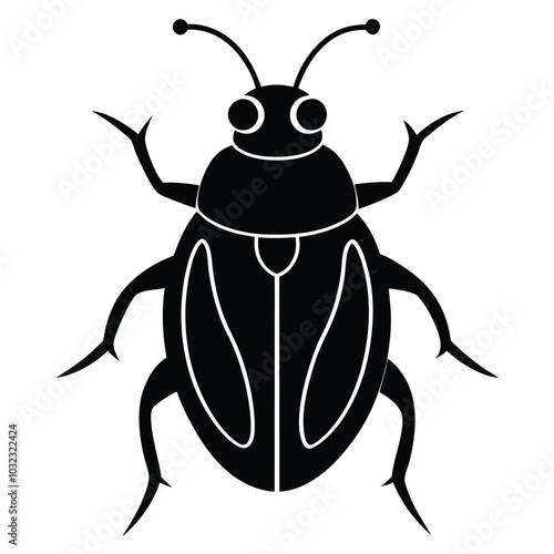 Solid color Water Beetle animal vector design