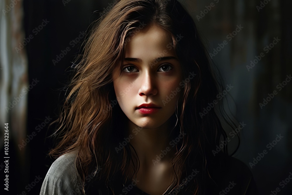 moody atmospheric portrait of a girl with a calm introspective g moody atmospheric portrait of a girl with a calm introspective g