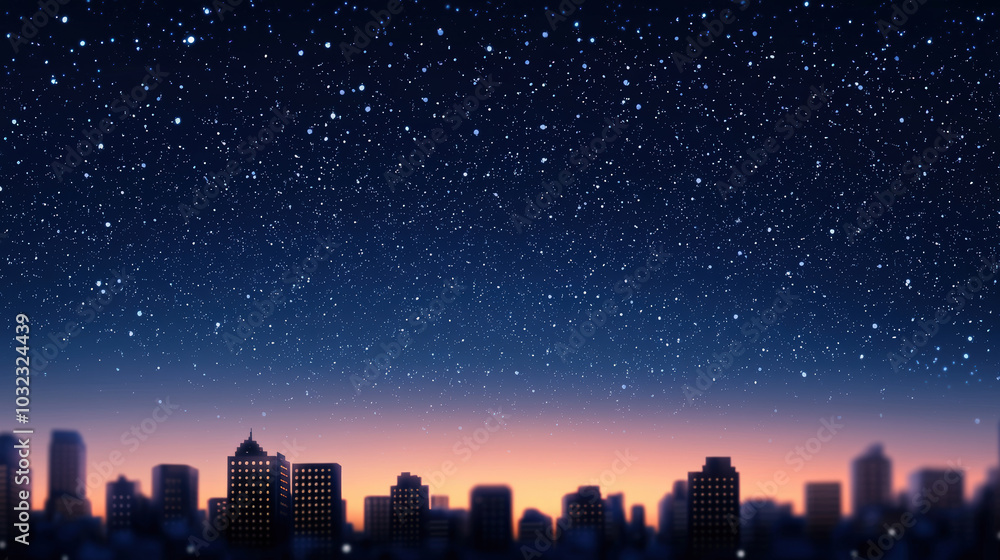 serene winter cityscape at dusk, featuring skyline adorned with twinkling stars and gentle snowfall, creating magical atmosphere serene winter cityscape at dusk, featuring skyline adorned with twinkling stars and gentle snowfall, creating magical atmosphere