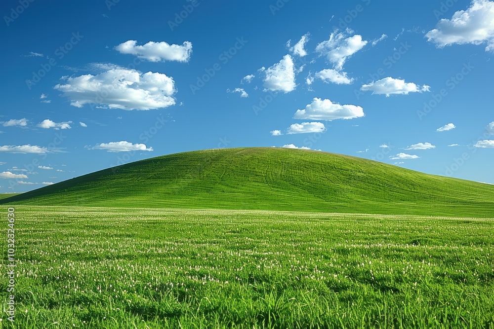 Rolling Green Hills Under a Blue Sky with White Clouds Rolling Green Hills Under a Blue Sky with White Clouds