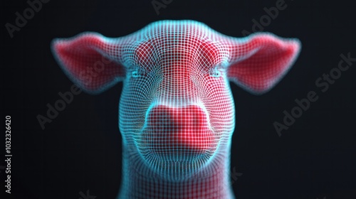 3d wireframe representation of a cow exploring digital art and animal representation in the modern age