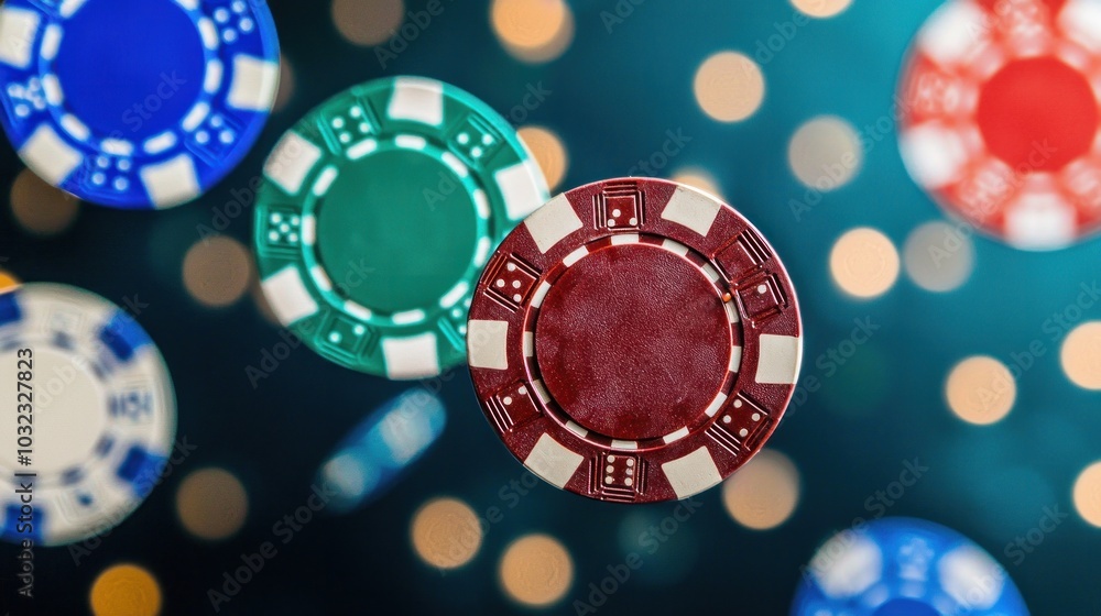 Exciting casino night a close-up view of colorful poker chips against a glittering background for ultimate gaming experience Exciting casino night a close-up view of colorful poker chips against a glittering background for ultimate gaming experience
