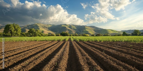 Farm fields organic farming practices, Generative AI