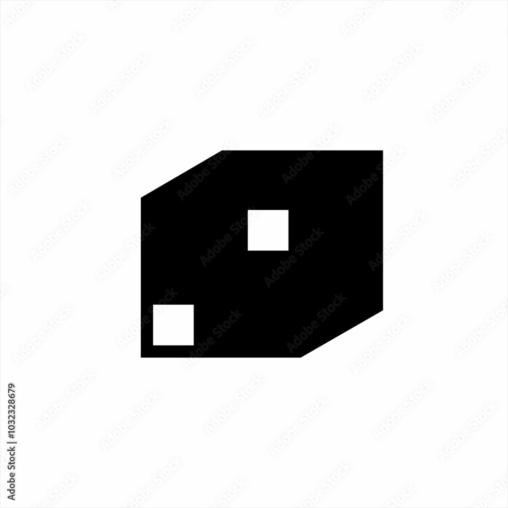 Abstract box design with two square holes. Abstract box design with two square holes.