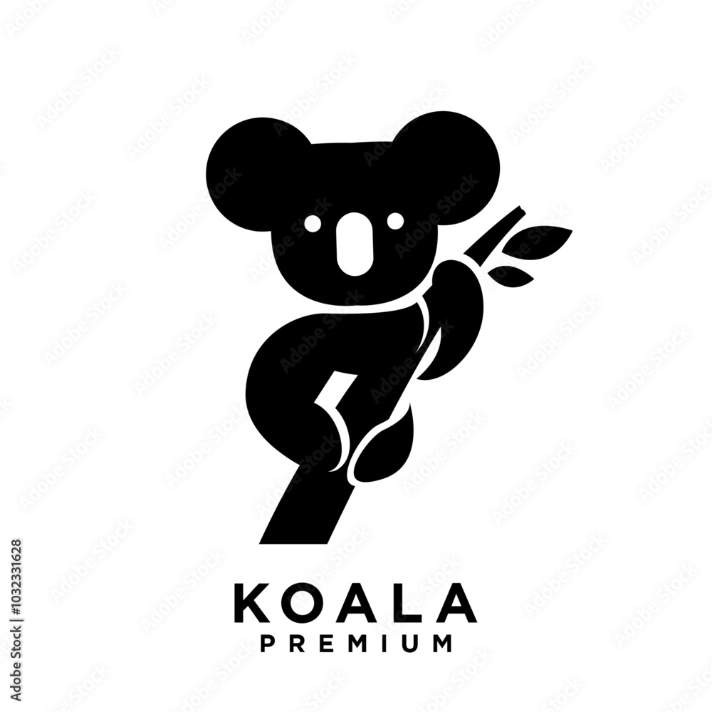Fototapeta premium koala black logo icon design vector simple