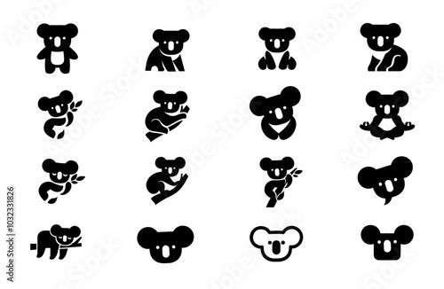 koala black logo icon design vector simple