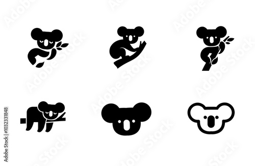 koala black logo icon design vector simple