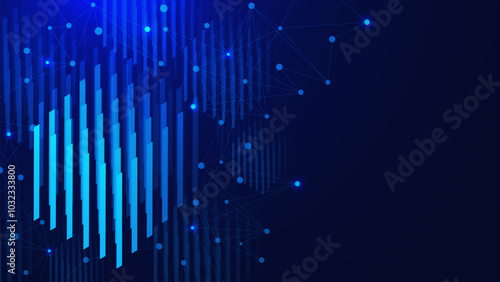 Abstract high technology digital network connection with connecting dots and lines. Science and technology background