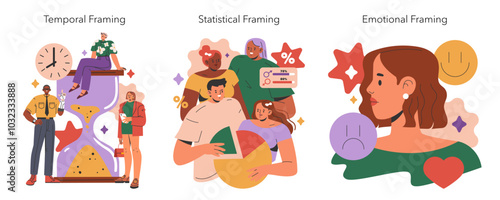 Cognitive Framing. Flat Vector Illustration