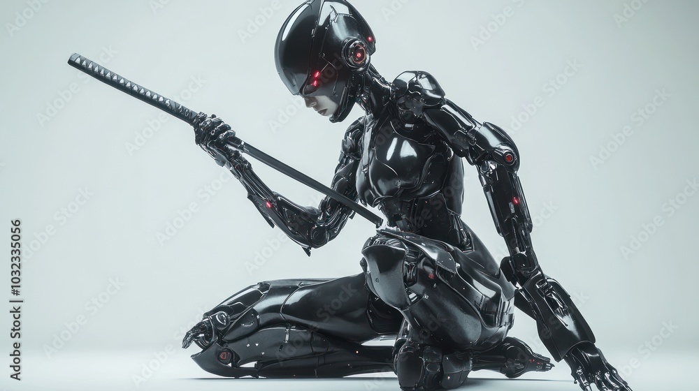 Black Female Cyborg With Sword Black Female Cyborg With Sword