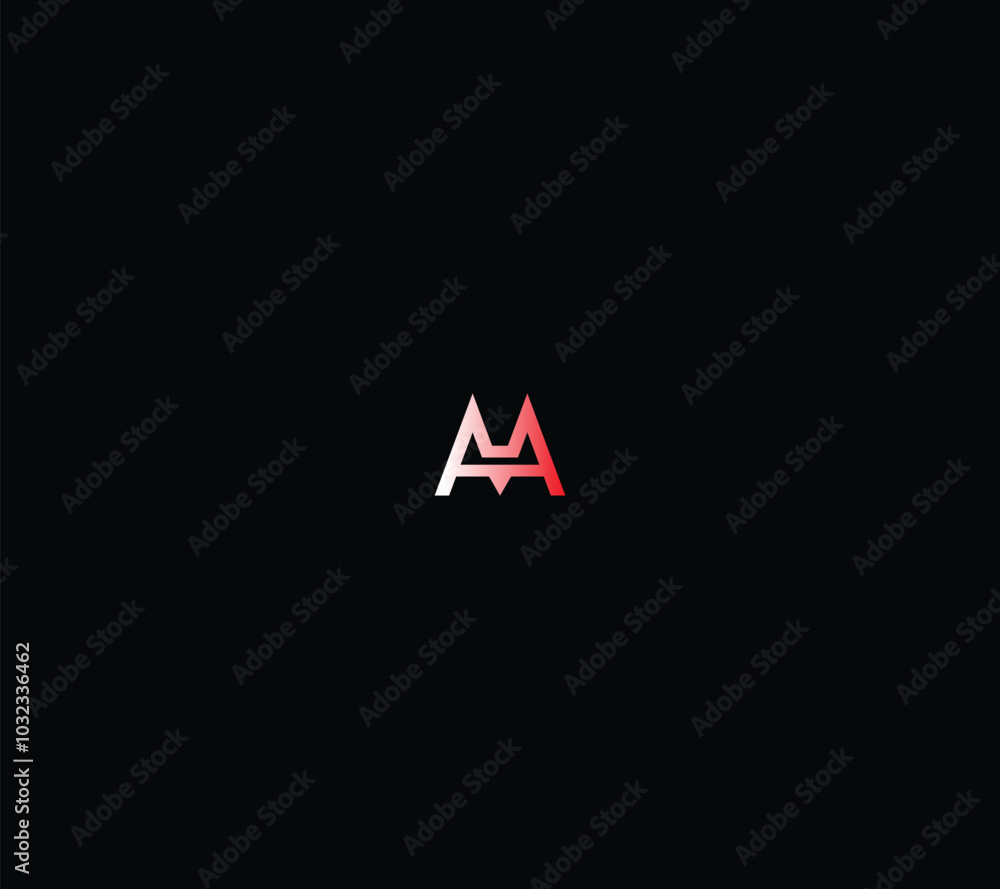 Letter Double AA or AM monogram with black background. Letter Double AA or AM monogram with black background.
