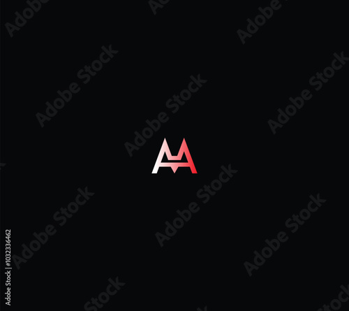 Free Download Letter Double AA or AM monogram with black background.  - GFXLoad